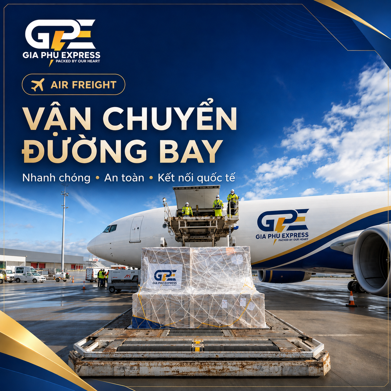 Minh họa phương án vận chuyển hàng không quốc tế