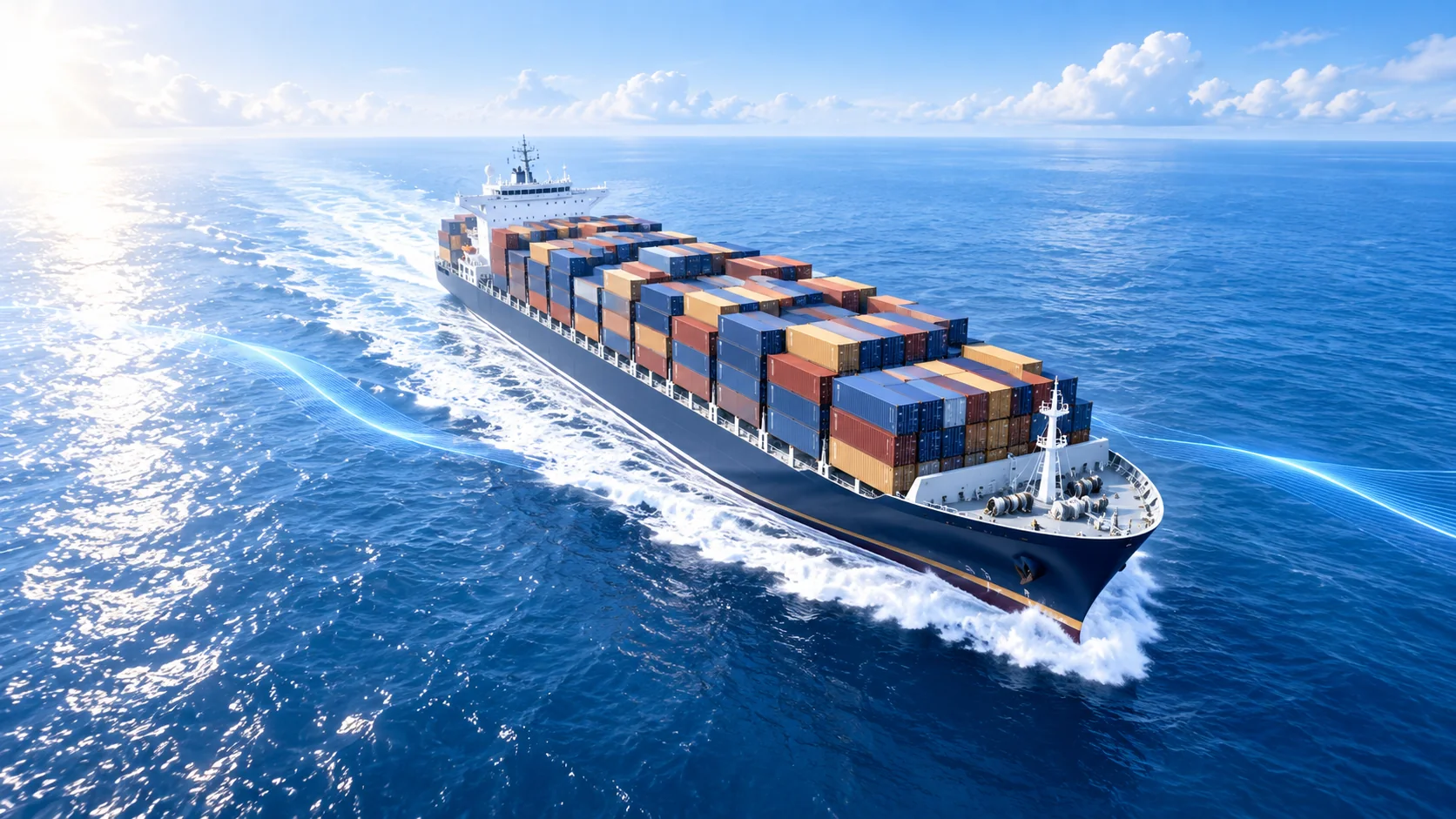 Ảnh minh họa tàu container vận chuyển hàng hóa trên biển